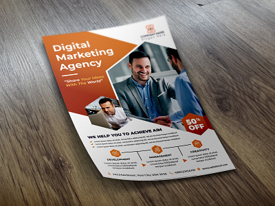 Digital Marketing Agency Flyer Design Free Mock-up
