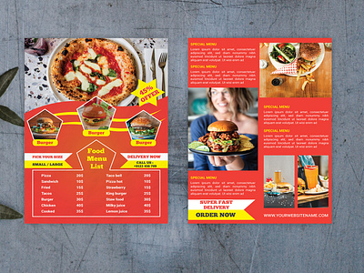 Restaurant Food Menu Design With Mock-Up Free Download