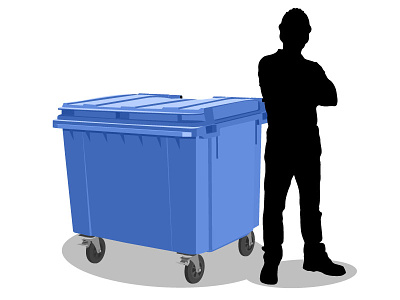 1100 litre waste bin illustration rubbish vector waste bin