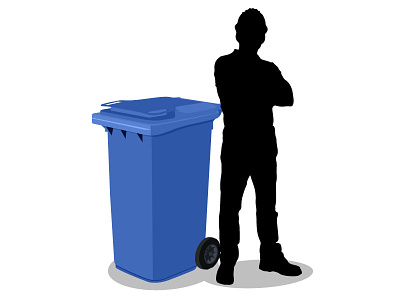 240 litre waste bin illustration rubbish vector waste bin