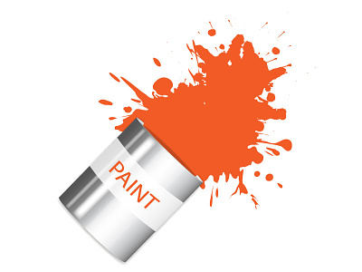 Paint Pot with spilt paint illustration illustrator paint pot splat vector