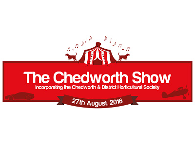 Chedworth Show 2016 branding cars dogs horticultural logo music planes red tent