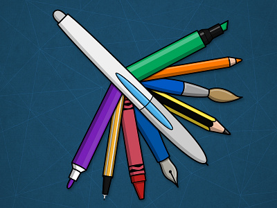 Swiss Arty Knife art brush crayon icon illustration marker pencil vector