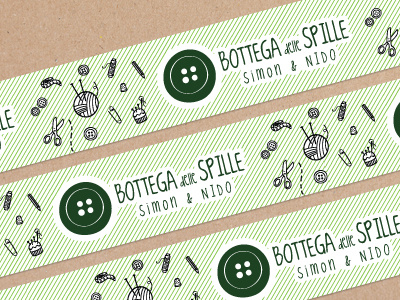 Bottega delle spille botton brand crafter logo tape