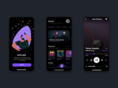 Music Streaming App mobile design music app onboarding