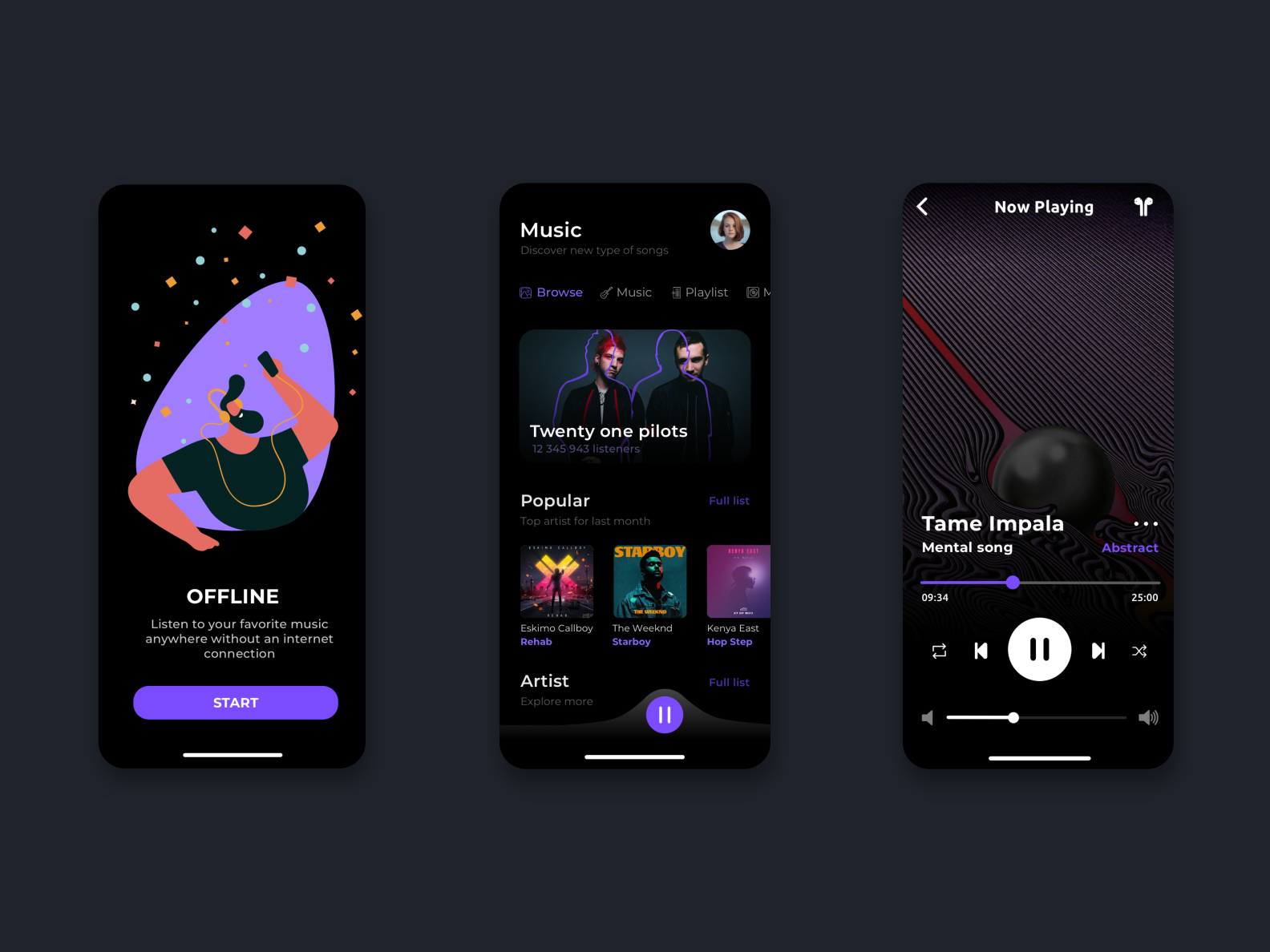 Music Streaming App by Ihor Chipak for QU'ARTE design on Dribbble