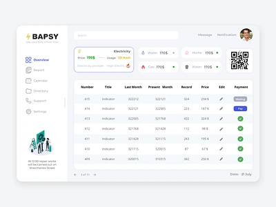 Home bills payments system web design