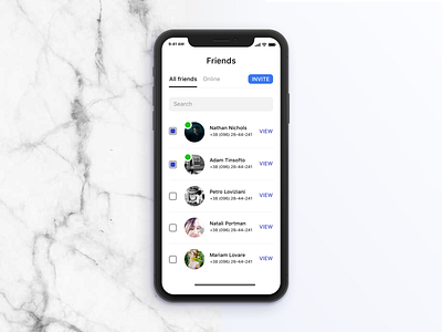 Event sharing app app apple contact design flat illustration interface ios layout list shape sharing simple sketch ui ux