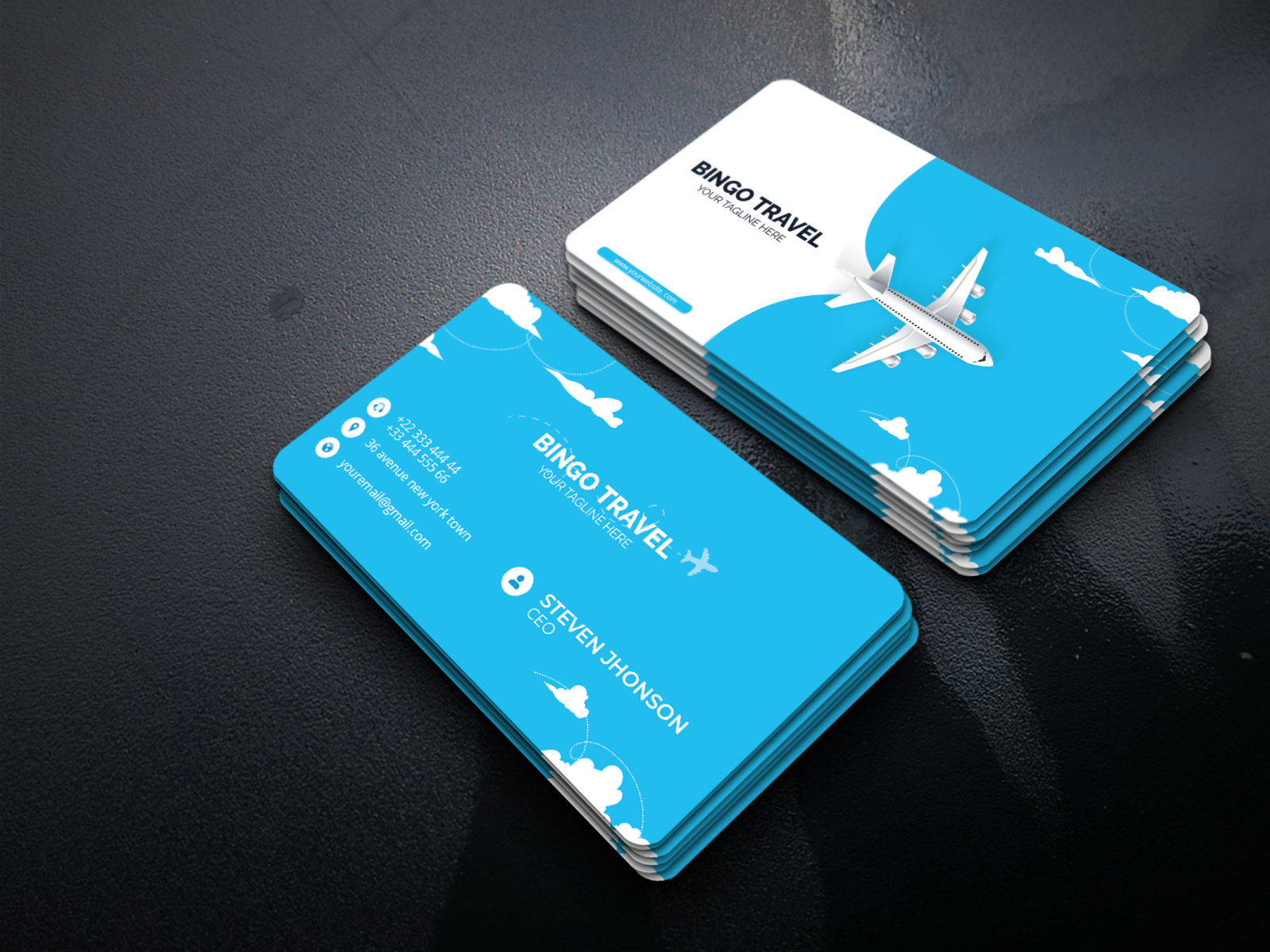 travel agency business card design