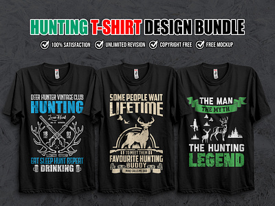 Deer Hunting T-Shirt Design Bundle