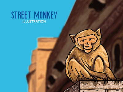 Street Monkey Illustration artist brush digital art doodle doodleart drawing illustration photoshop texture