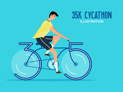 35k Cycathon Illustration bicycling digital art flat illustration illustration vector vector art vector illustration vectorart