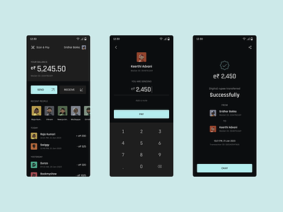 Digital Rupee Payment Mobile App banking app digital rupee finance fintech futuristic india interface minimal mobile app product design ui uiux