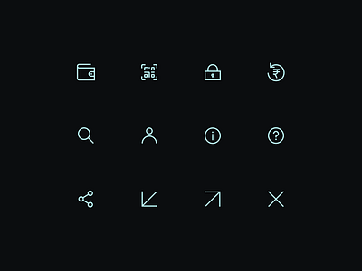 Fin-tech mobile app iconography