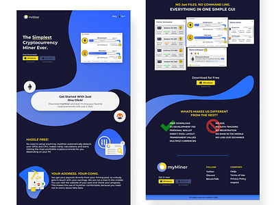 Cryptocurrency Miner Landing app cryptocrrency design landing page mine miner ui ux web web design web developer website