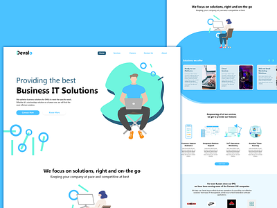 IT Solutions website flat mobile vector web