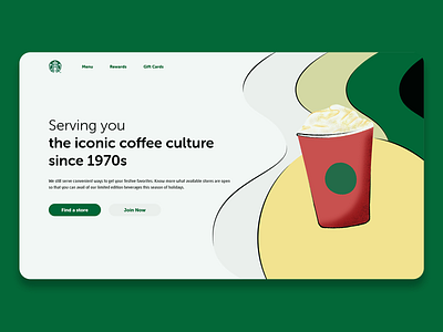 Starbucks Landing page Redesign illustration landing page redesign web