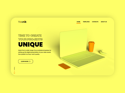 Younik - Digital Agency Website concept 3d 3d model hero landing page web website