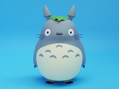 Totoro 3D 3d 3d model blender character modeling matte miniature minimal totoro