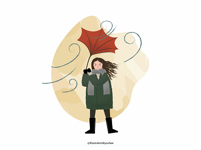 Windy day character design design fashion illustration flat illustration product design vector vector illustration web website