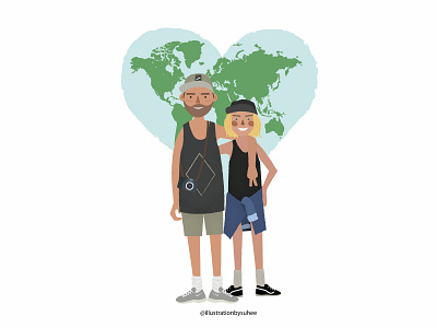 Travel world together character design design fashion illustration flat illustration product design vector vector illustration web website