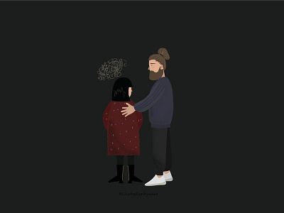 Struggling character design couple illustration dark background illustration design emotional design fashion illustration flat illustration vector vector character vector illustration