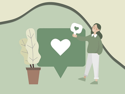 Like character design design green illustration instagram heart icon like icon like illustration ui vector vector illustration web web illustration