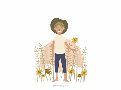 Country boy adobe illustrator character design countryside illustration design flat illustration vector vector illustration web