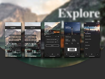 Travel search app "EXPAT" flight search travel travel app travel search app ui uidesign