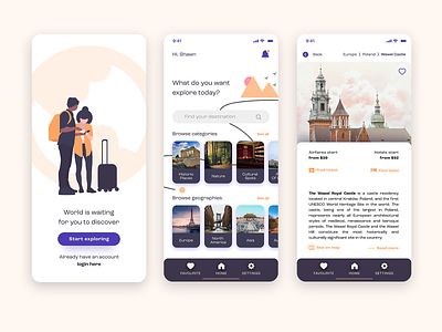 Travel App app design graphic design ui