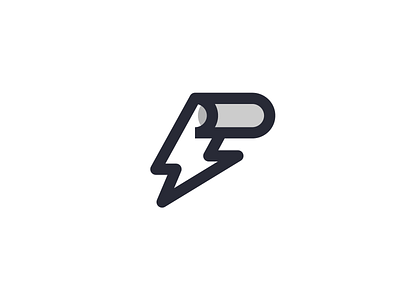 Thunder Fold design flat fold icon logo simple thunder