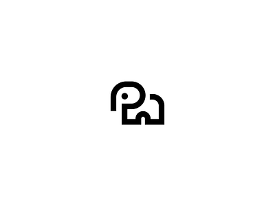 elephant black brand branding design flat icon logo minimal simple white