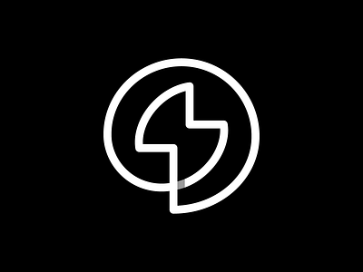 chat bubble/thunder black brand branding design flat icon logo minimal simple white