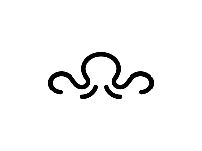 Octopus black brand branding design icon logo mark minimal simple white