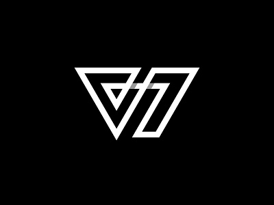 v7 black brand branding design flat icon logo minimal simple white