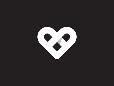 dribbler design heart icon logo monogram simple