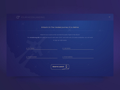 Space Travel Registration dailyui dailyui 001 register form sign up form space design