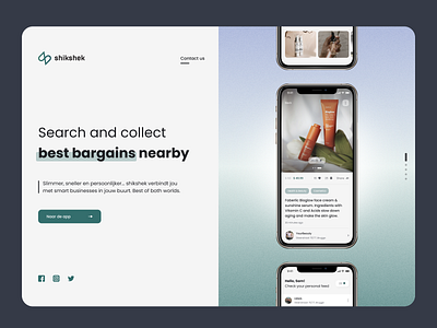 Landing page for shopping application app design application application landing hero banner homepage landing landing page minimalistic design mobile app promotion shopping ui uiux website