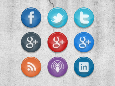 Social Services facebook google plus icon linked in podcast rss twitter