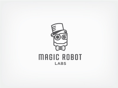 Magic Robot Labs v2 bowtie gray labs line logo magic outline rebound robot startup stroke workshop