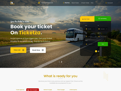 Landing page Bus Reservation System