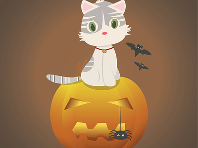 Halloweendesign cat design halloween icon illustration spider