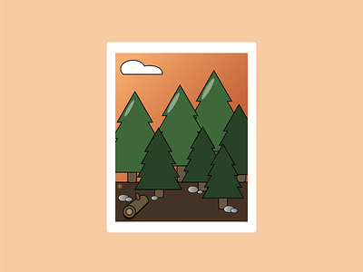 Forest dawn design forest icon illustration illustrator trees vector