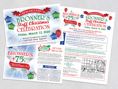 Bronner's Annual Christmas Party Invitation and RSVP design graphic design graphicdesign indesign layout design