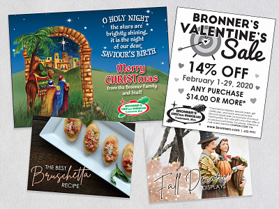 Bronner's Christmas Wonderland Ads - Digital and Print ads blog design digital graphic design indesign layout design photoshop print design