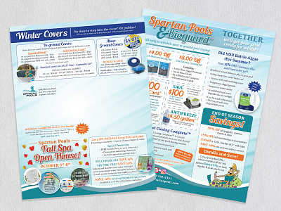 Spartan Pool Fall Mailer Brochure brochure design designer graphic design indesign mailer