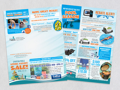 Spartan Pools Spring Mailer design designer graphic design graphicdesign indesign layout design mailer