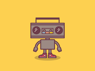 Robo Boombox android app boombox cute game ios maskot music retro robot