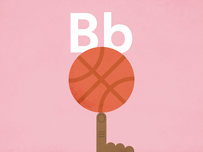 Basketball ball basketball flat hand illustration pink