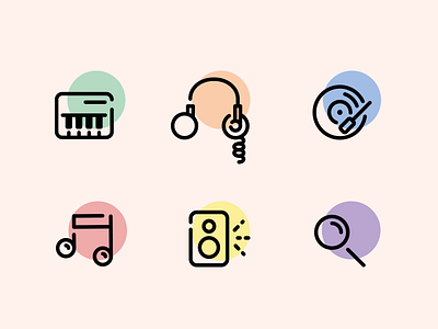 Music icons disc icons music outline